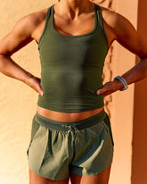Flow Rib Scoop Neck Tank - Pure Olive