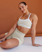 Abs Ignite Sports Bra - Shale Beige/White