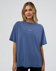 Midnight Blue Washed-White