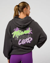 Miami Vibe Oversized Hoodie - Dark Storm/Marshmallow