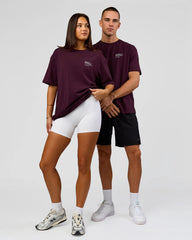 Coffee Run FLXCotton Oversized Tee - Cherry Lacquer-Black