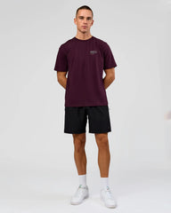 Coffee Run FLXCotton Oversized Tee - Cherry Lacquer-Black