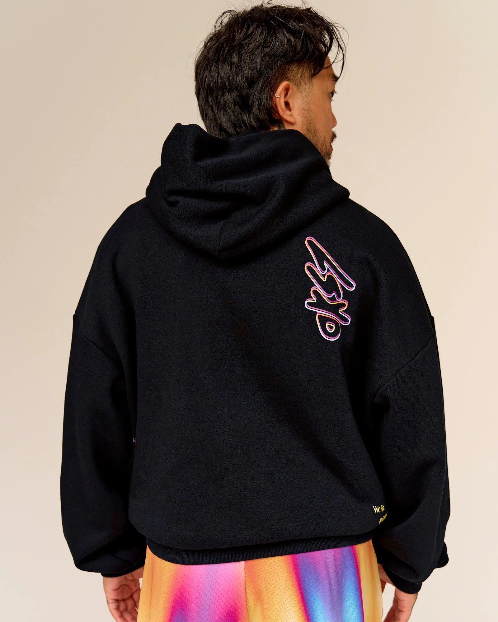 Pride Sticker Boxy Hoodie - Black