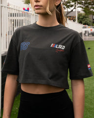 Redline FLX Cotton Cropped Tee - Pirate Black-White