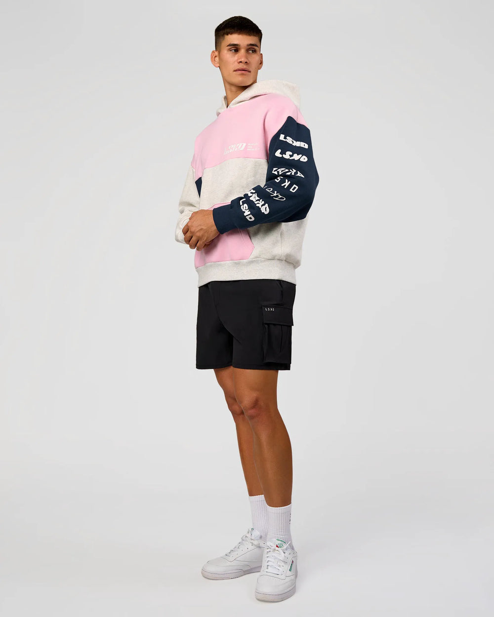 Grey Marl-Marshmallow-Navy