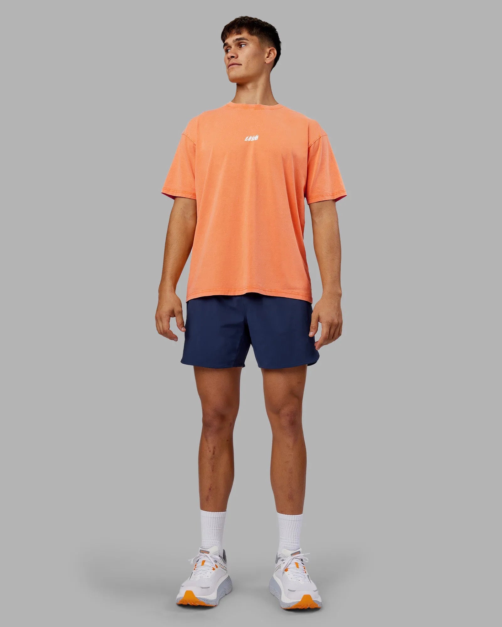 Vibrant Orange Washed-White