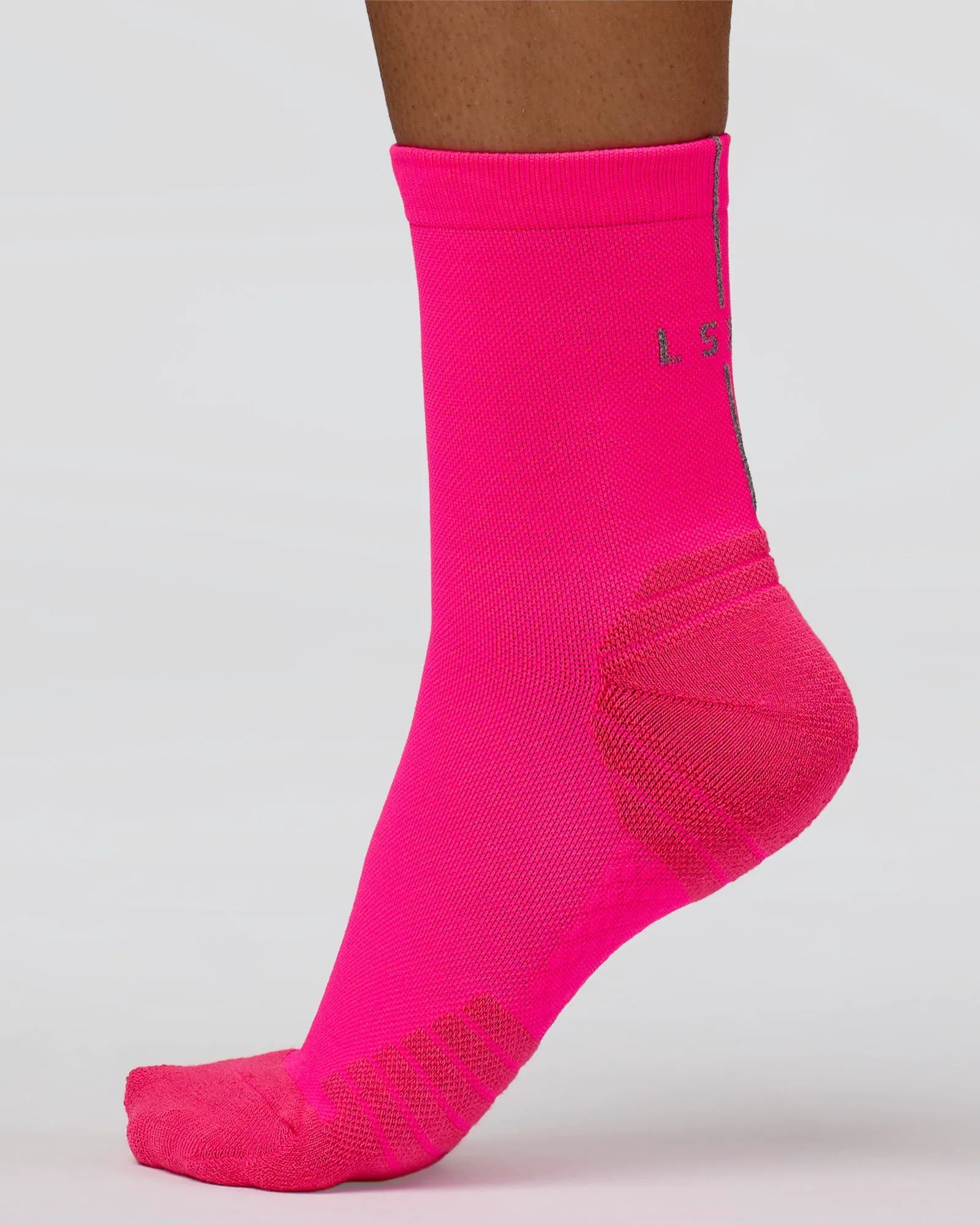 Race Performance Quarter Socks - Neon Pink-Reflective