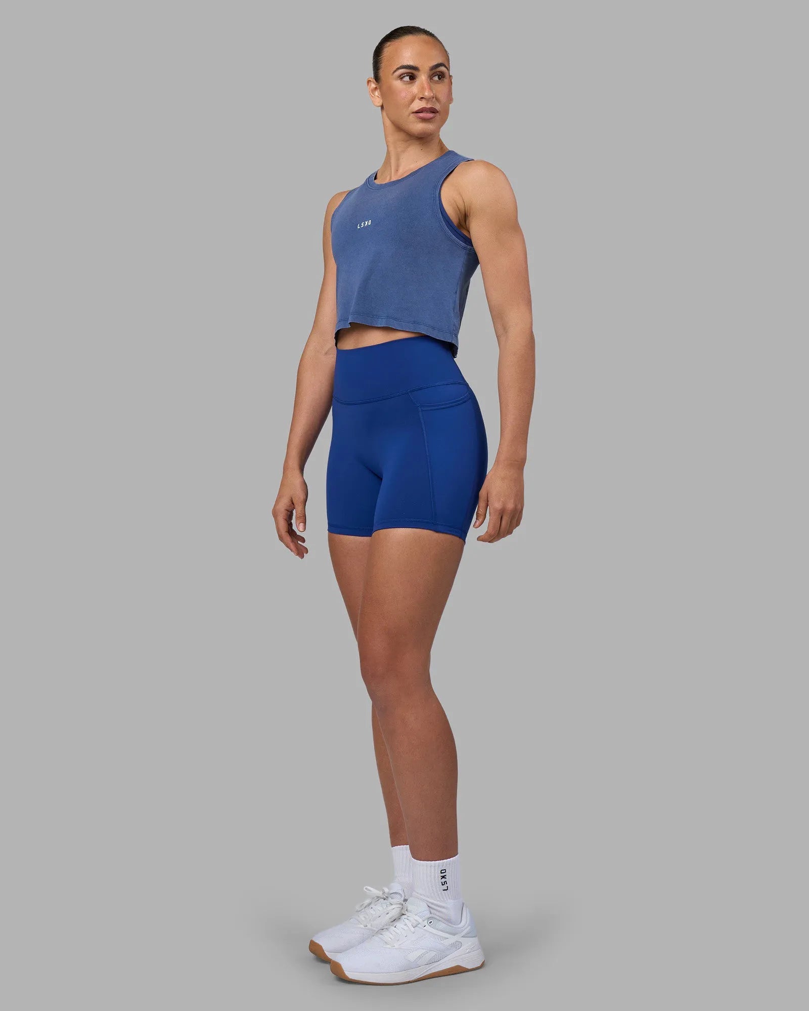 Midnight Blue Washed-White