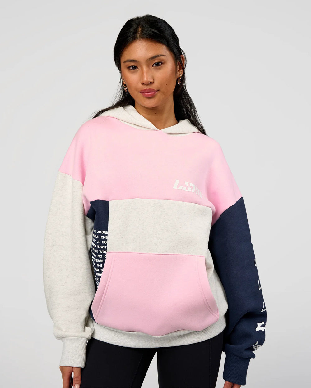 Grey Marl-Marshmallow-Navy