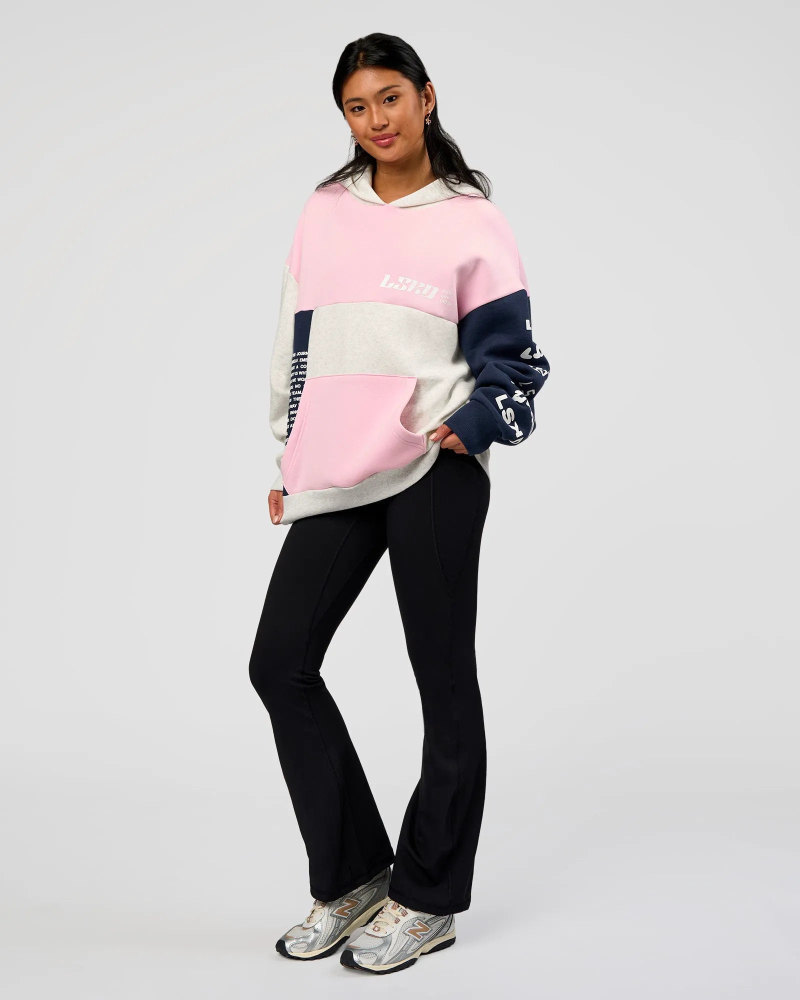 Grey Marl-Marshmallow-Navy