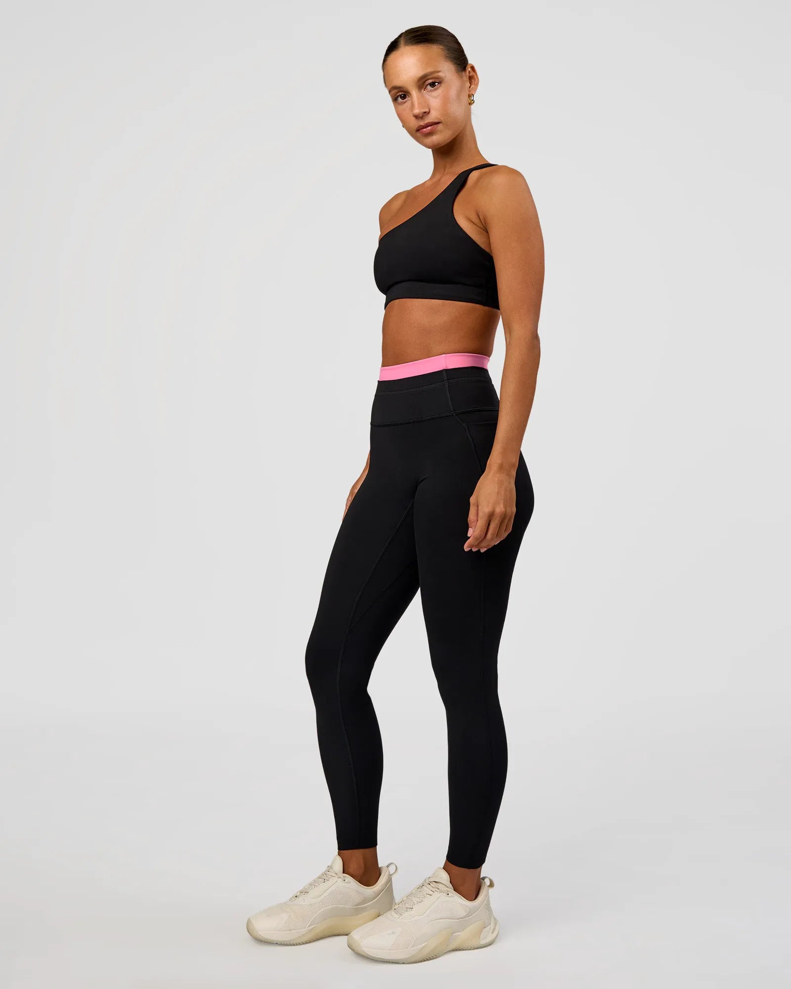 Liberate High-Rise Full Length Legging with Pockets - Black Candy Pink