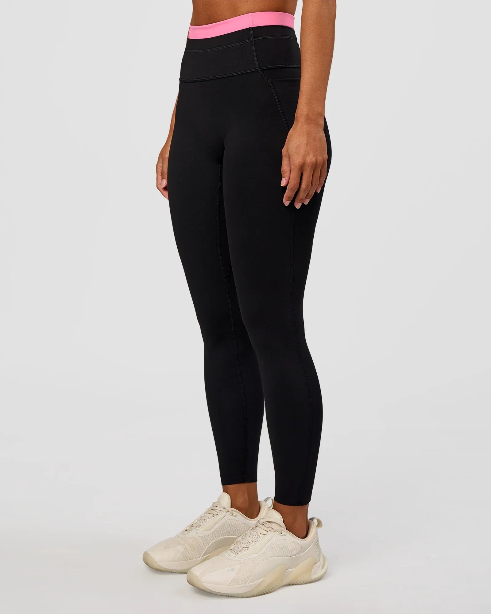 Liberate High-Rise Full Length Legging with Pockets - Black Candy Pink
