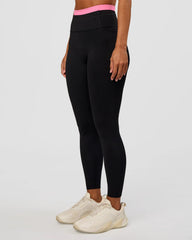 Liberate High-Rise Full Length Legging with Pockets - Black Candy Pink
