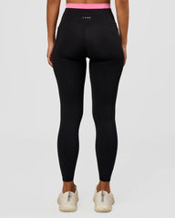 Liberate High-Rise Full Length Legging with Pockets - Black Candy Pink