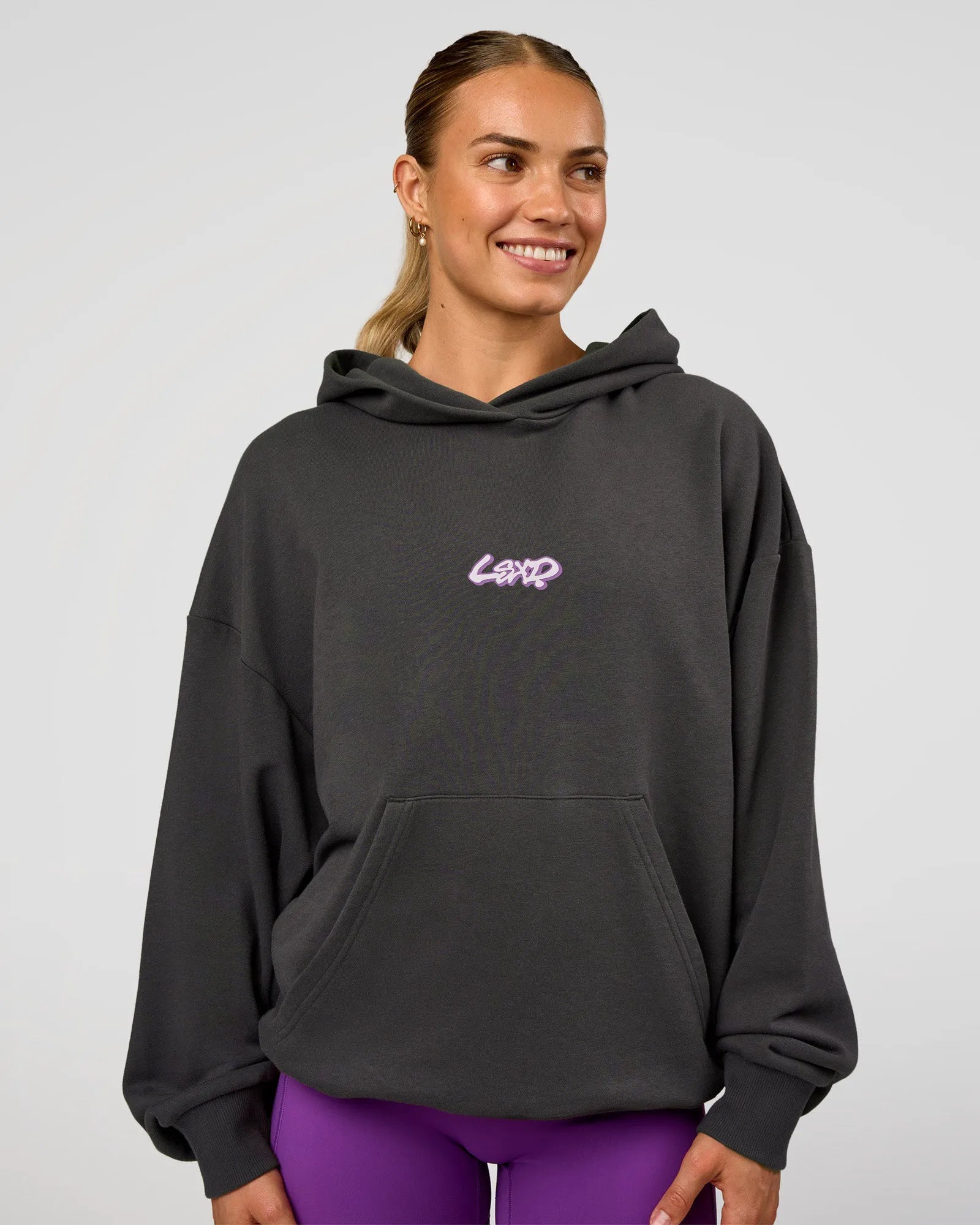 Miami Vibe Oversized Hoodie - Dark Storm/Marshmallow