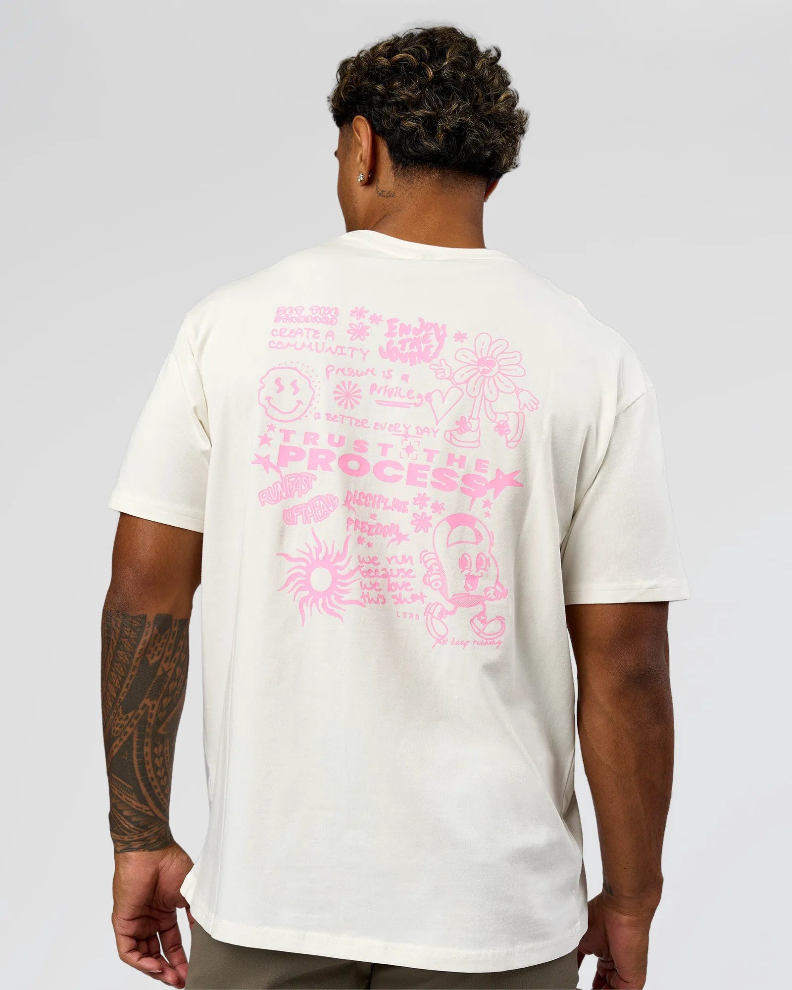 Off White-Pink Rose