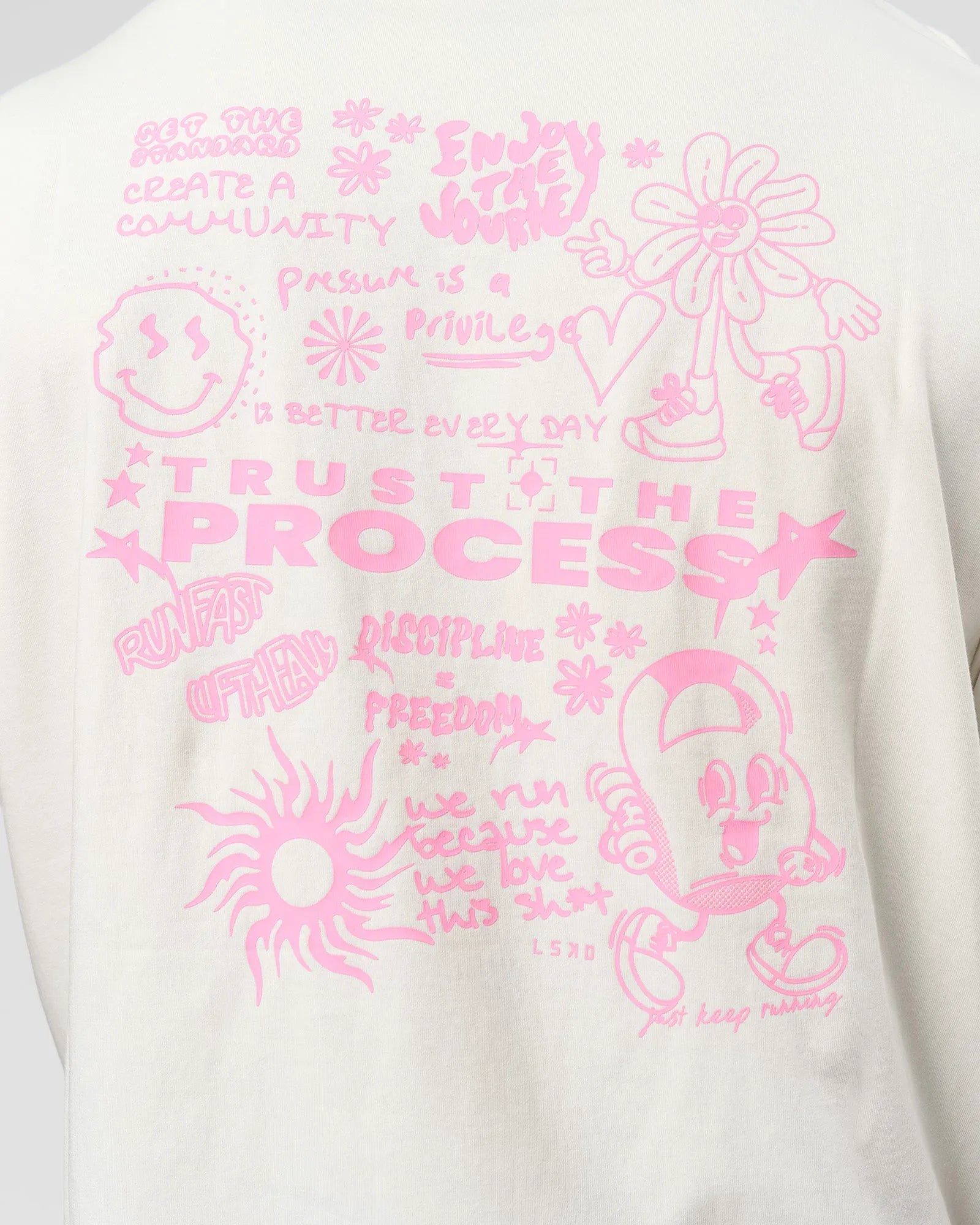 Off White-Pink Rose