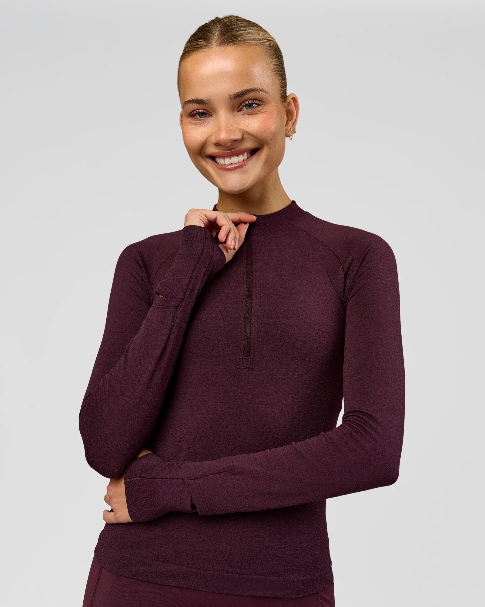 AeroFLX+ Long Sleeve Half Zip - Cherry Lacquer