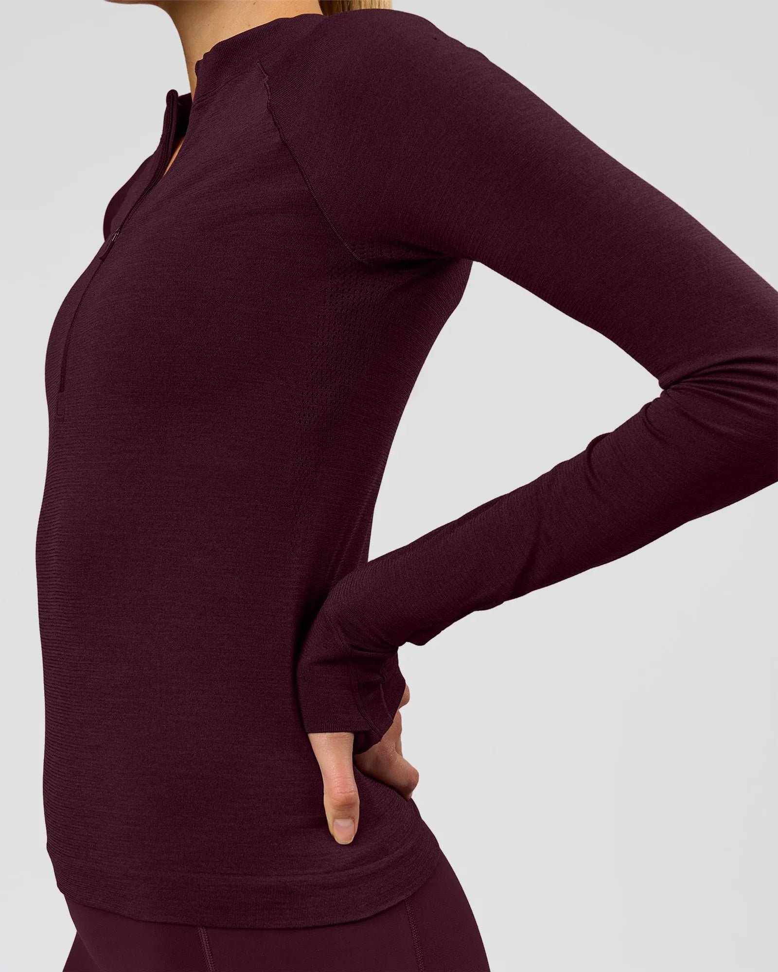 AeroFLX+ Long Sleeve Half Zip - Cherry Lacquer