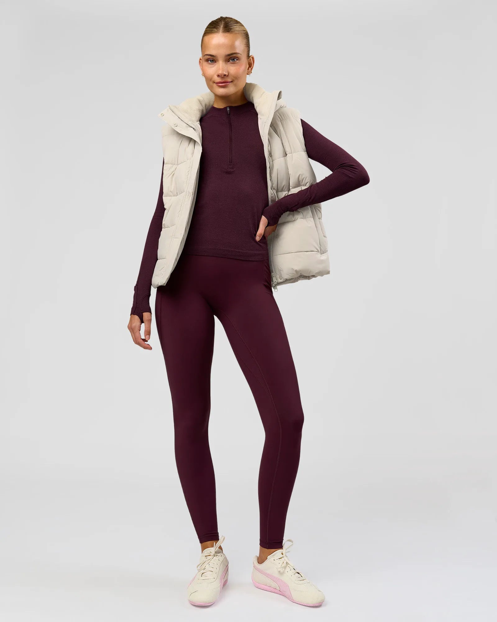 AeroFLX+ Long Sleeve Half Zip - Cherry Lacquer