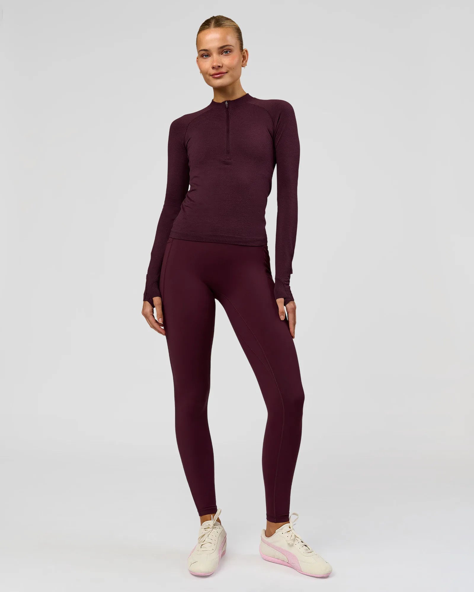 AeroFLX+ Long Sleeve Half Zip - Cherry Lacquer